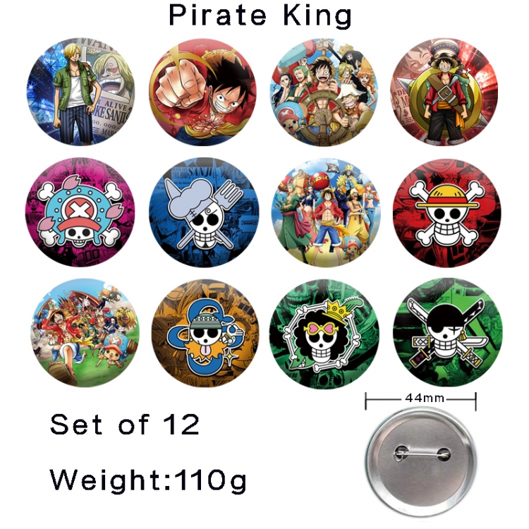 One Piece Anime tinplate laser iron badge badge badge 44mm  a set of 12