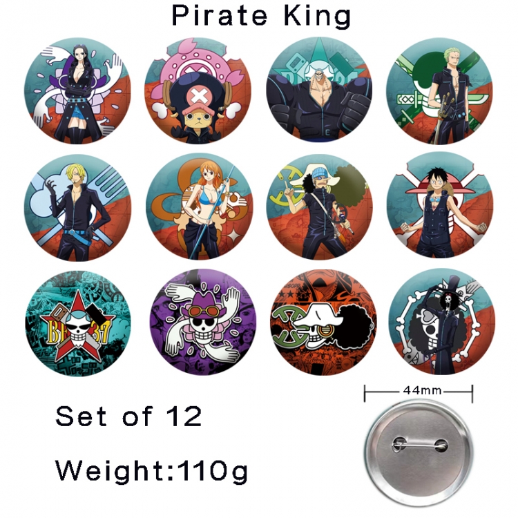 One Piece Anime tinplate laser iron badge badge badge 44mm  a set of 12