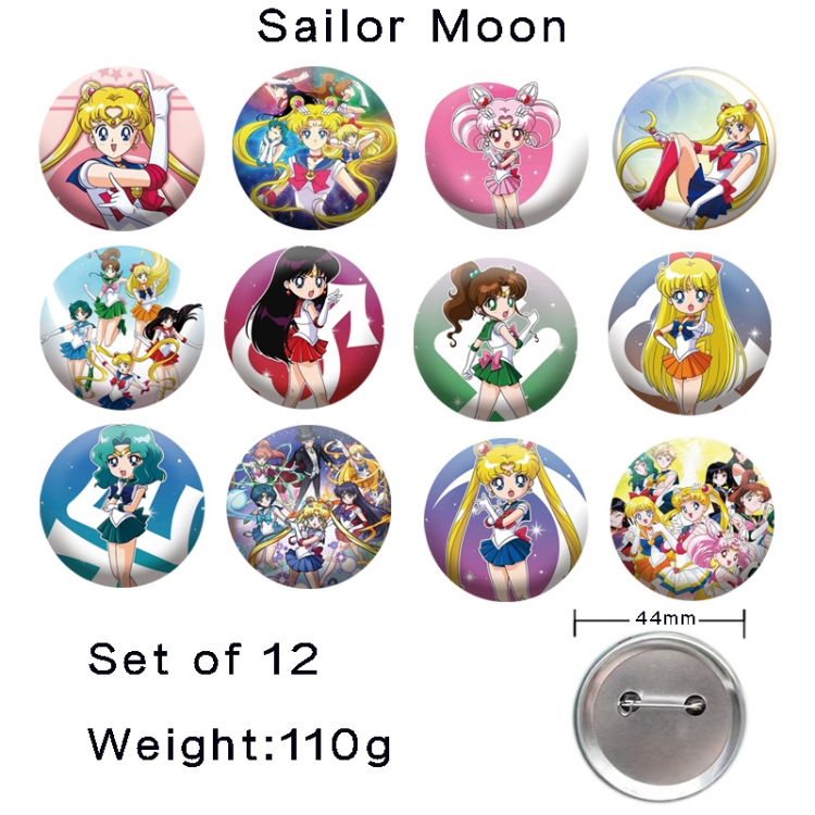 sailormoon Anime tinplate laser iron badge badge badge 44mm  a set of 12