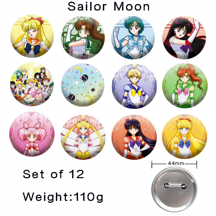 sailormoon Anime tinplate laser iron badge badge badge 44mm  a set of 12