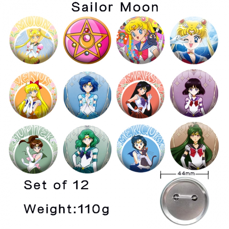 sailormoon Anime tinplate laser iron badge badge badge 44mm a set of 12