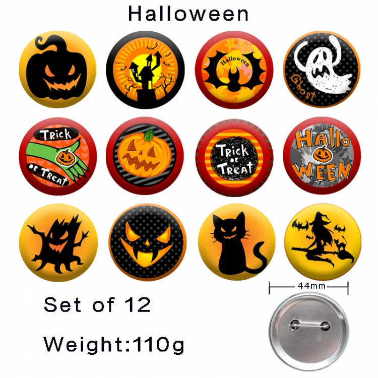 Halloween Anime tinplate laser iron badge badge badge 44mm  a set of 12