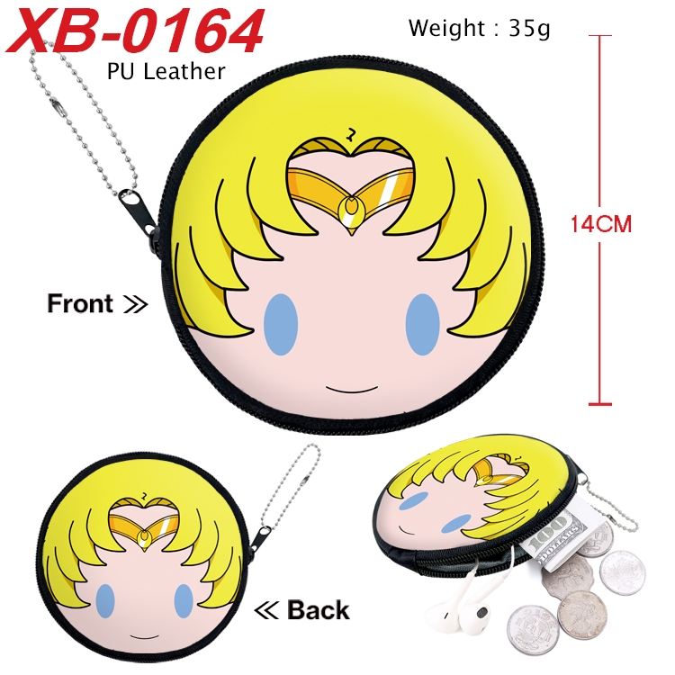 sailormoon Anime PU leather material circular zipper zero wallet 14cm  XB-0164