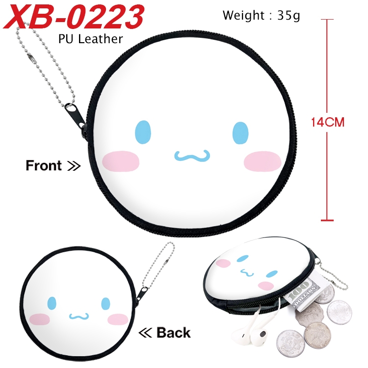sanrio Anime PU leather material circular zipper zero wallet 14cm XB-0223
