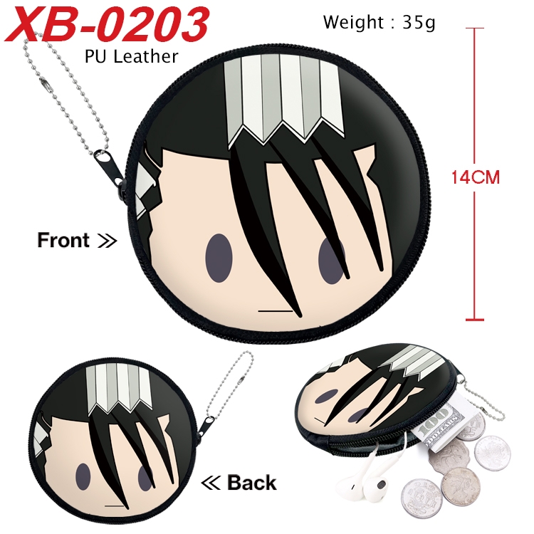 Bleach Anime PU leather material circular zipper zero wallet 14cm  XB-0203