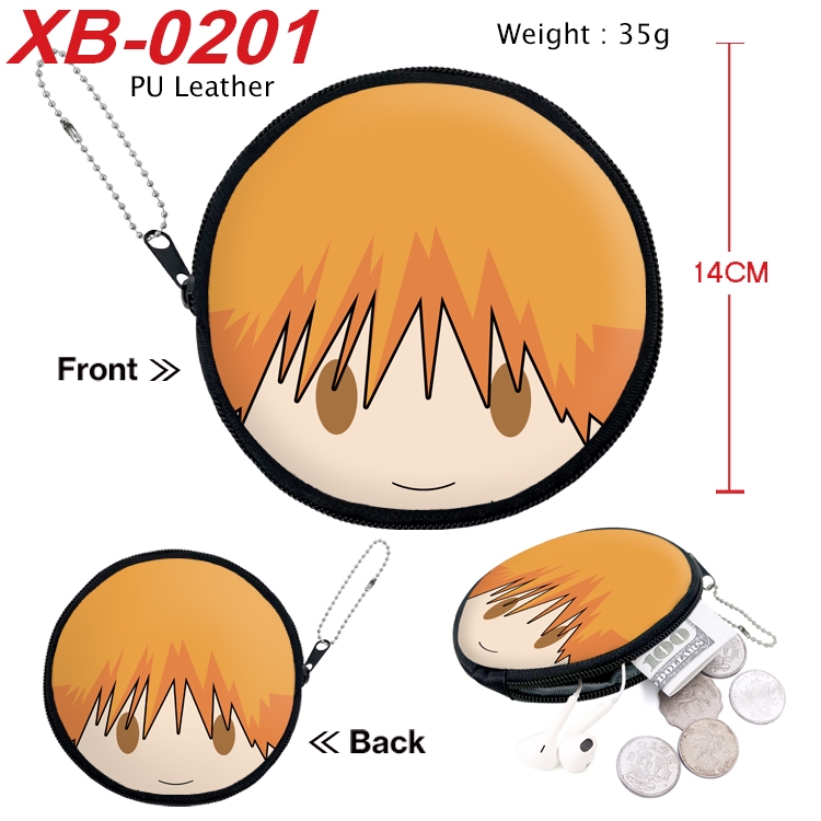 Bleach Anime PU leather material circular zipper zero wallet 14cm XB-0201