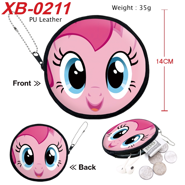 My Little Pony Anime PU leather material circular zipper zero wallet 14cm XB-0211