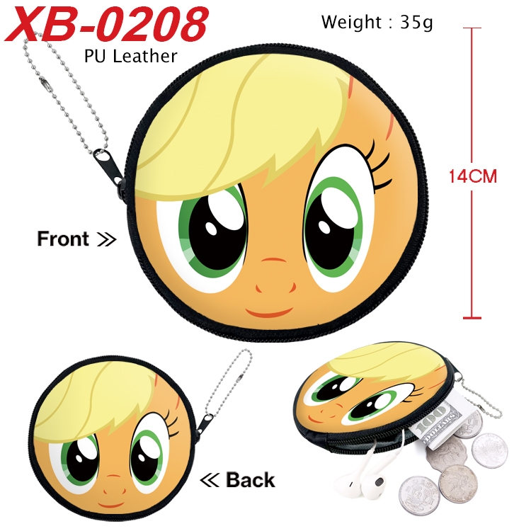 My Little Pony Anime PU leather material circular zipper zero wallet 14cm XB-0209