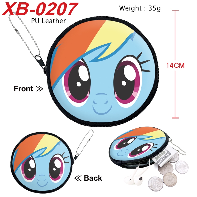 My Little Pony Anime PU leather material circular zipper zero wallet 14cm  XB-0207