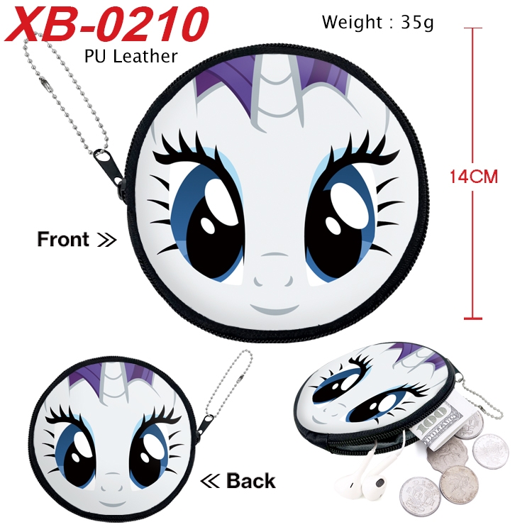 My Little Pony Anime PU leather material circular zipper zero wallet 14cm  XB-0210