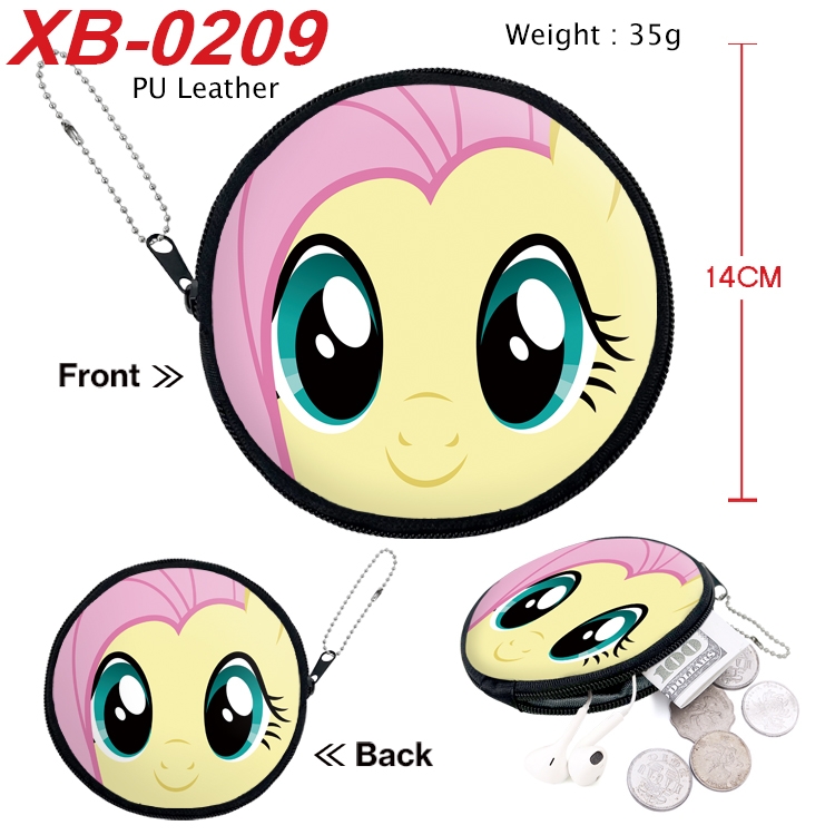 My Little Pony Anime PU leather material circular zipper zero wallet 14cm  XB-0209