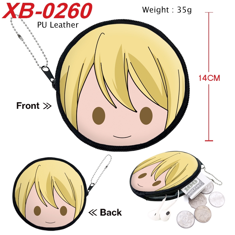 Fairy tail Anime PU leather material circular zipper zero wallet 14cm XB-0260