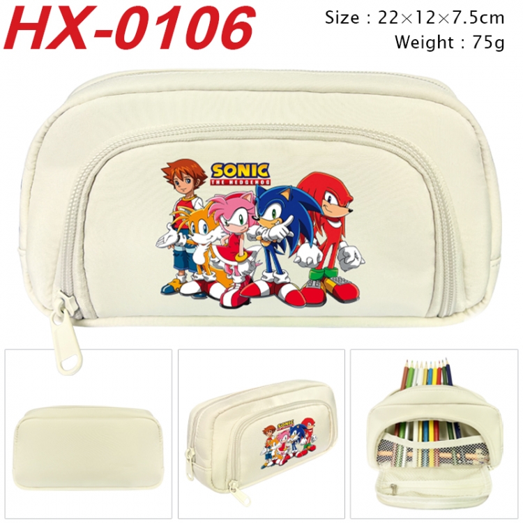 Sonic The Hedgehog Anime 3D pen bag with partition stationery box 20x10x7.5cm 75g HX-0106