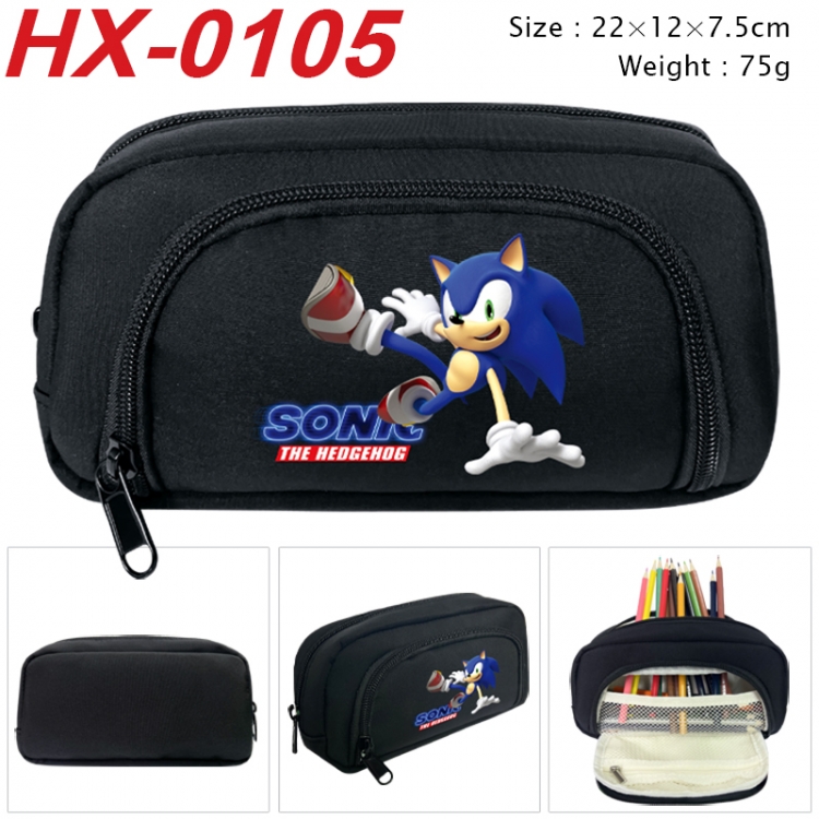 Sonic The Hedgehog Anime 3D pen bag with partition stationery box 20x10x7.5cm 75g HX-0105