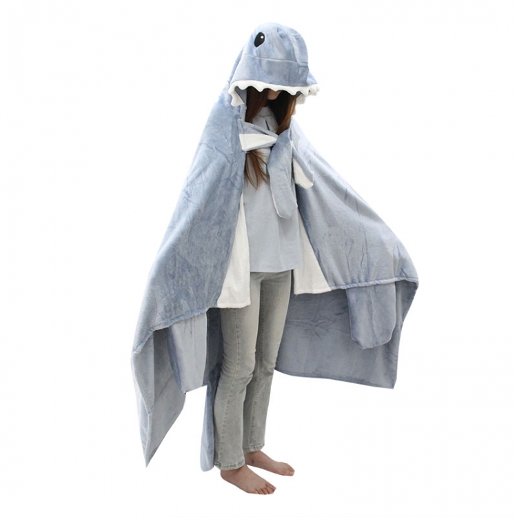 baby blue animal creative plush shawl with air conditioning warm blanket and hood shawl 150X178CM 1KG