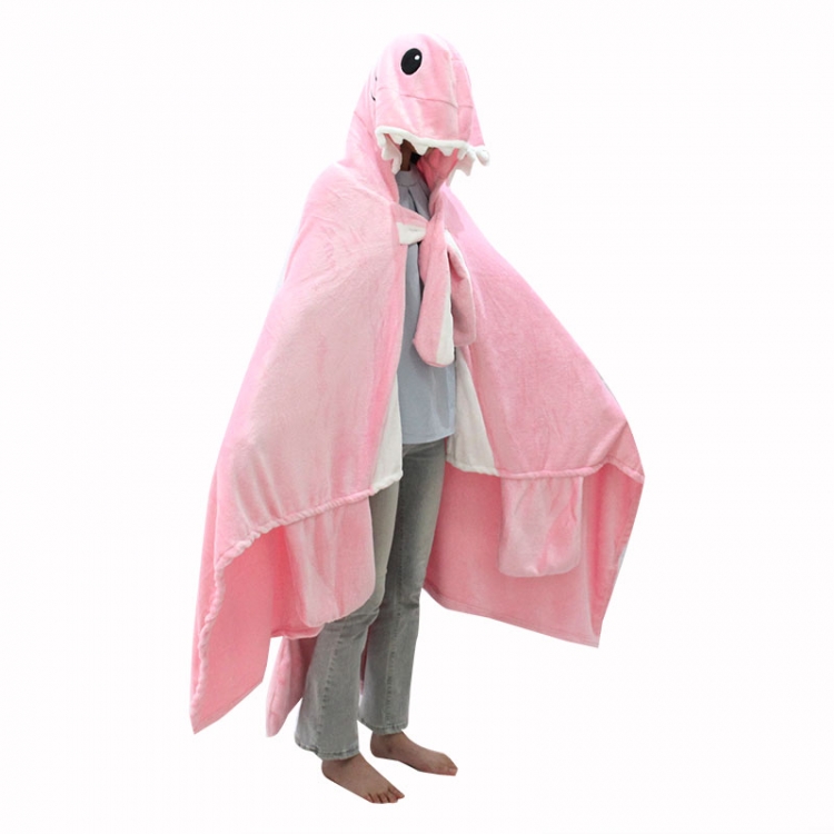 pink animal creative plush shawl with air conditioning warm blanket and hood shawl 150X178CM 1KG