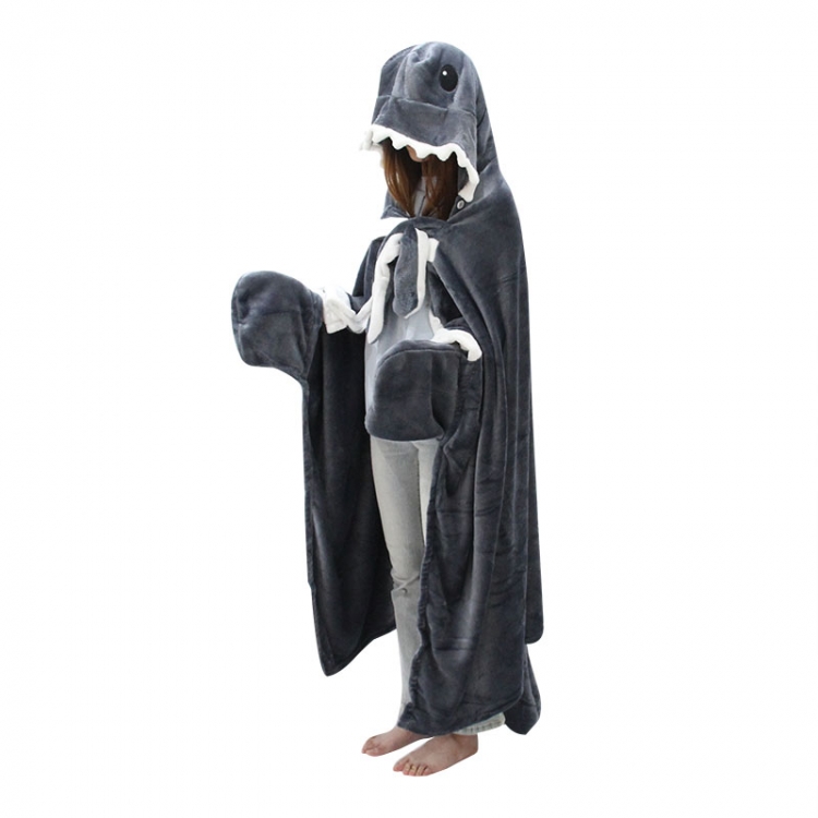 Black gray animal creative plush shawl with air conditioning warm blanket and hood shawl 150X178CM 1KG
