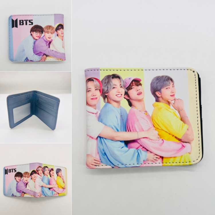 BTS Full color Two fold short card case wallet 11X9.5CM