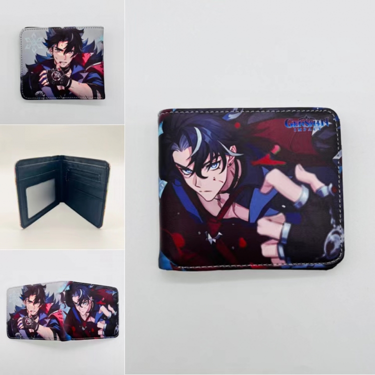 Genshin Impact Full color Two fold short card case wallet 11X9.5CM