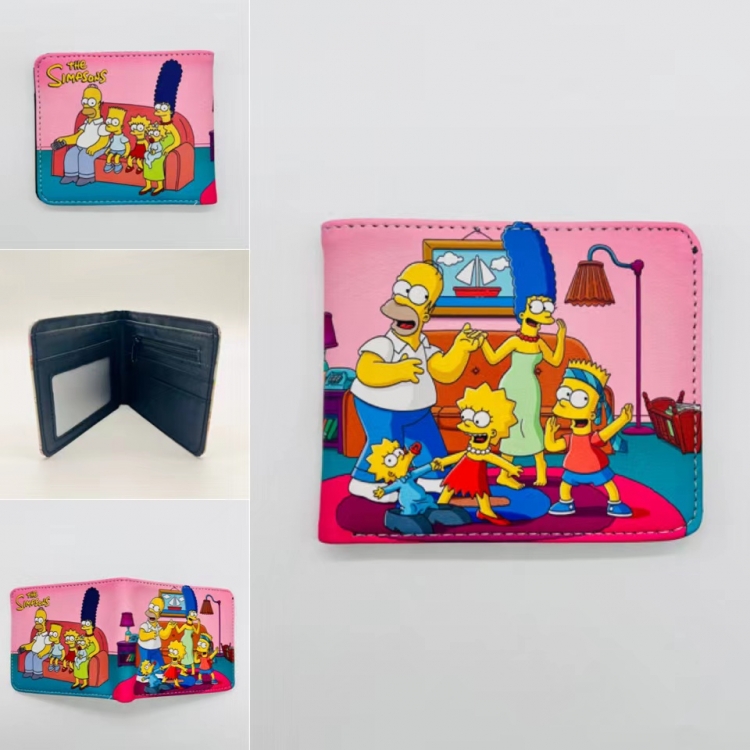 The Simpsons  Full color Two fold short card case wallet 11X9.5CM