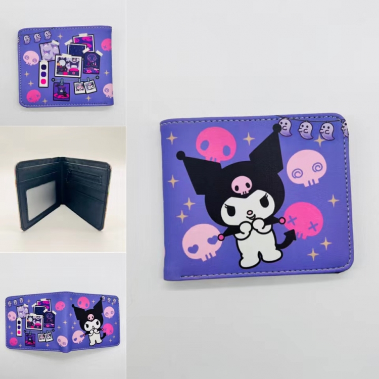 Kuromi Full color Two fold short card case wallet 11X9.5CM