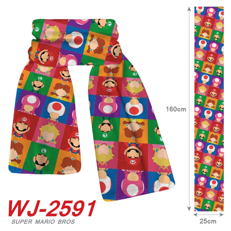 Super Mario Anime Plush Impression Scarf Neck 25x160cm WJ-2591