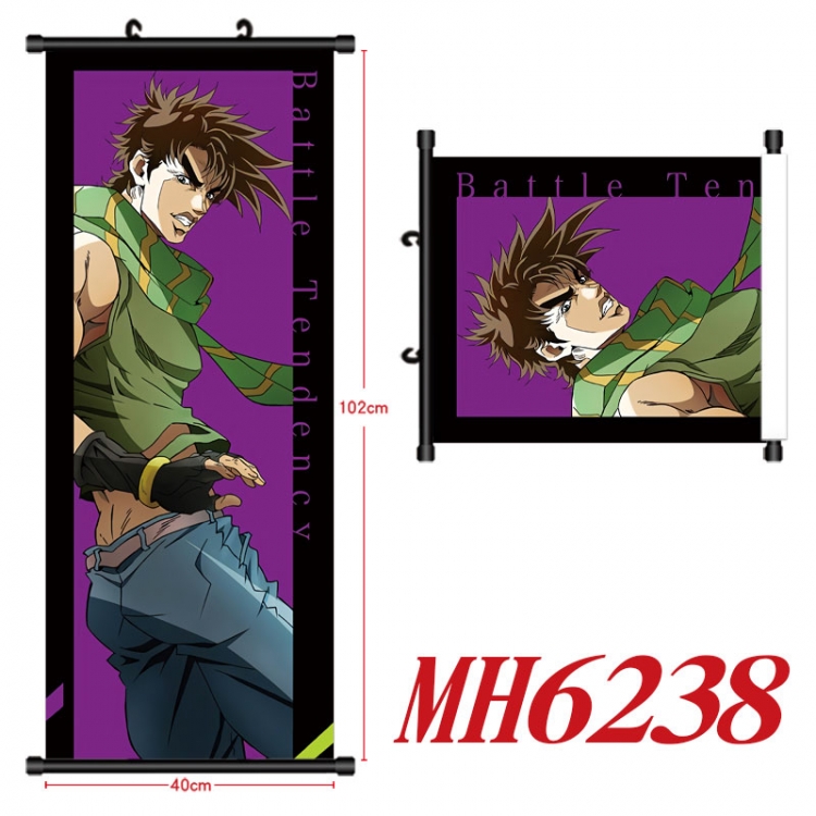 JoJos Bizarre Adventure Anime black Plastic rod Cloth painting Wall Scroll 40X102CM MH6238