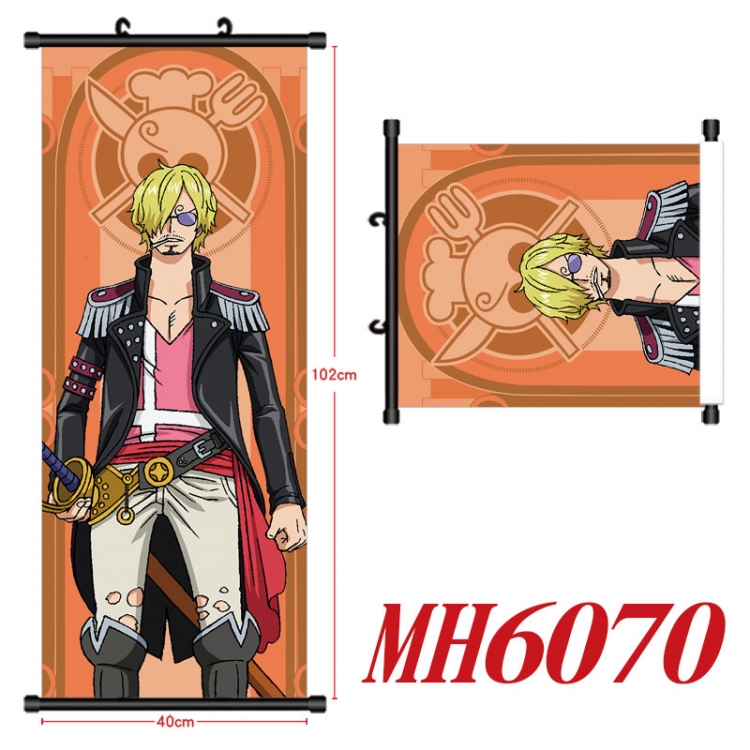 One Piece Anime black Plastic rod Cloth painting Wall Scroll 40X102CM  MH6070