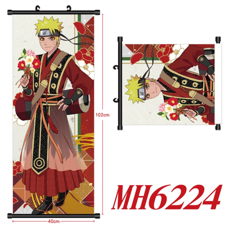 Naruto Anime black Plastic rod Cloth painting Wall Scroll 40X102CM  MH6224