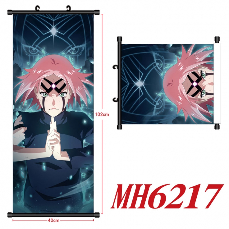 Naruto Anime black Plastic rod Cloth painting Wall Scroll 40X102CM  MH6217