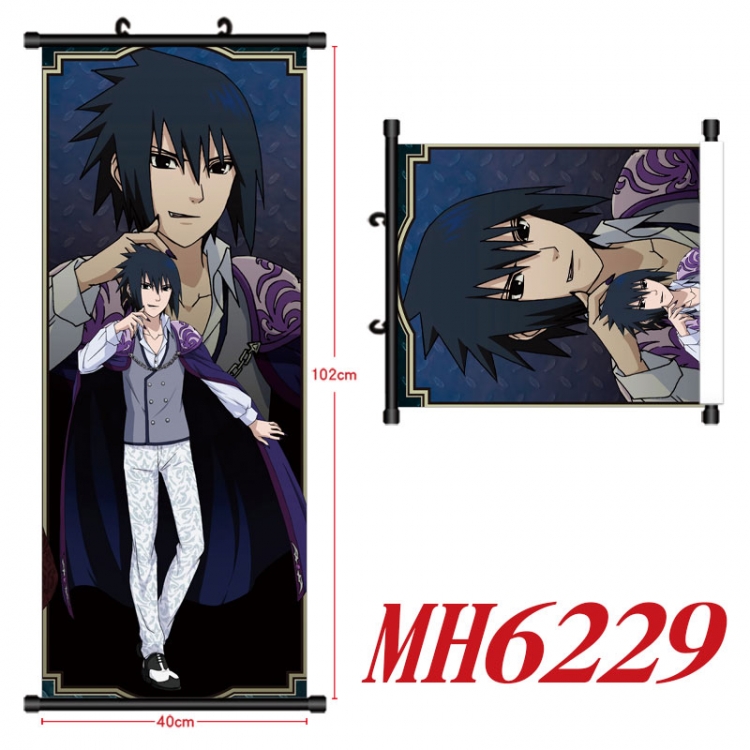 Naruto Anime black Plastic rod Cloth painting Wall Scroll 40X102CM MH6229