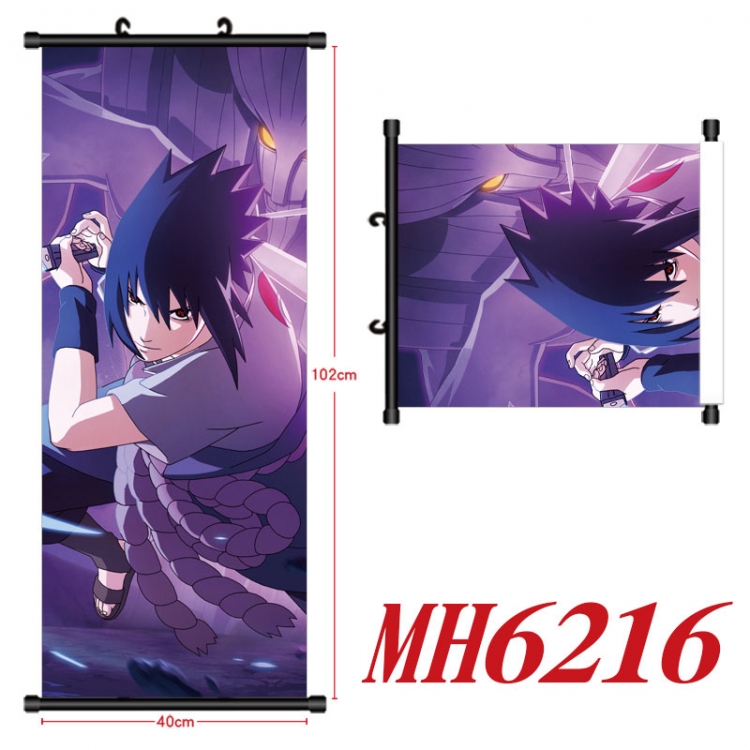 Naruto Anime black Plastic rod Cloth painting Wall Scroll 40X102CM MH6216