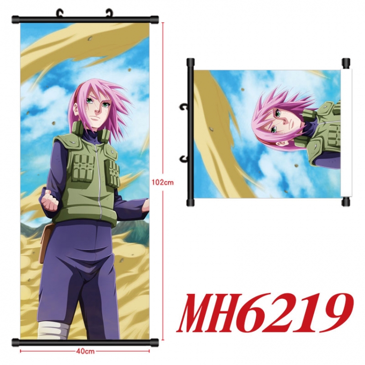 Naruto Anime black Plastic rod Cloth painting Wall Scroll 40X102CM MH6219