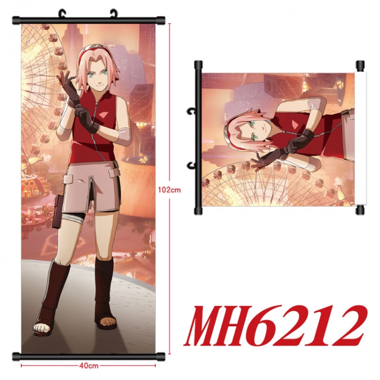 Naruto Anime black Plastic rod Cloth painting Wall Scroll 40X102CM  MH6212