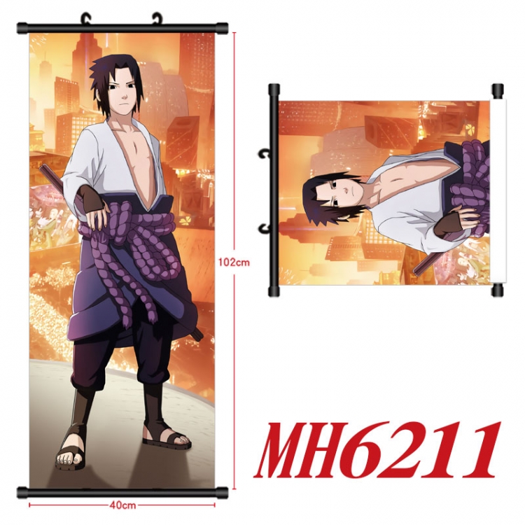 Naruto Anime black Plastic rod Cloth painting Wall Scroll 40X102CM MH6211