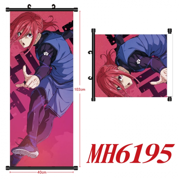 BLUE LOCK Anime black Plastic rod Cloth painting Wall Scroll 40X102CM MH6195