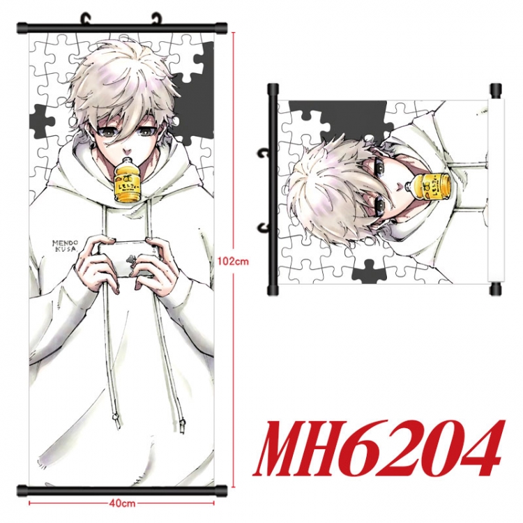 BLUE LOCK Anime black Plastic rod Cloth painting Wall Scroll 40X102CM MH6204