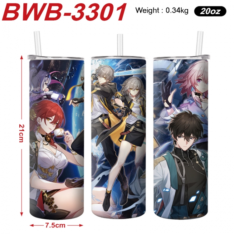 Honkai: Star Rail Anime printing insulation cup straw cup 21X7.5CM  BWB-3301A