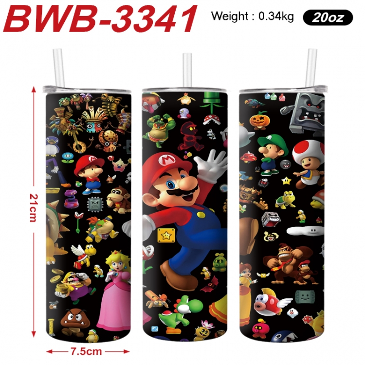 Super Mario Anime printing insulation cup straw cup 21X7.5CM BWB-3341A