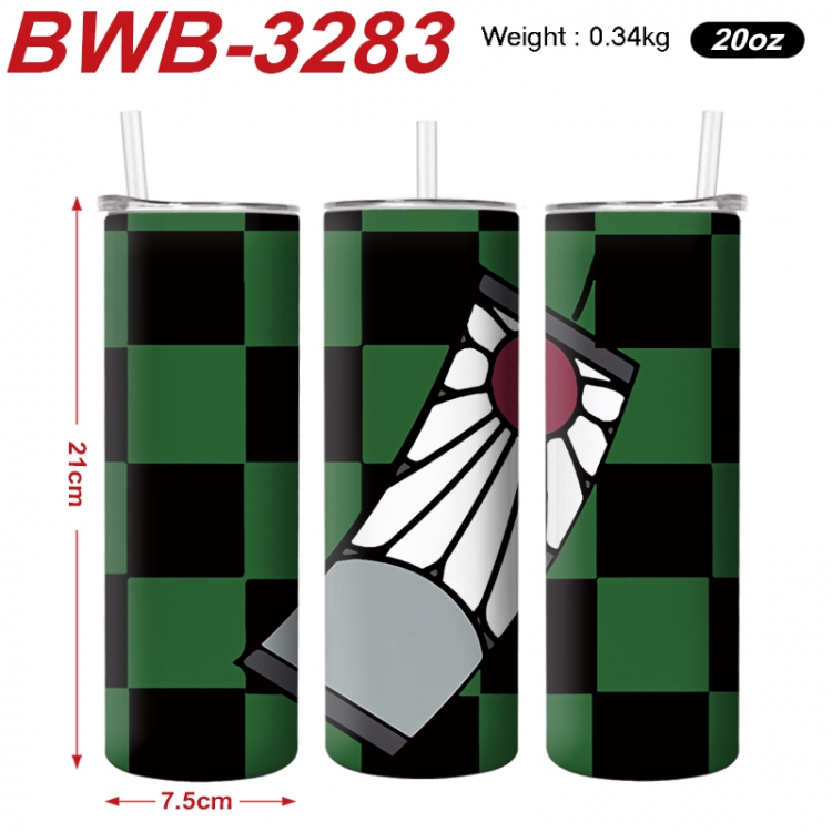 Demon Slayer Kimets Anime printing insulation cup straw cup 21X7.5CM BWB-3283A