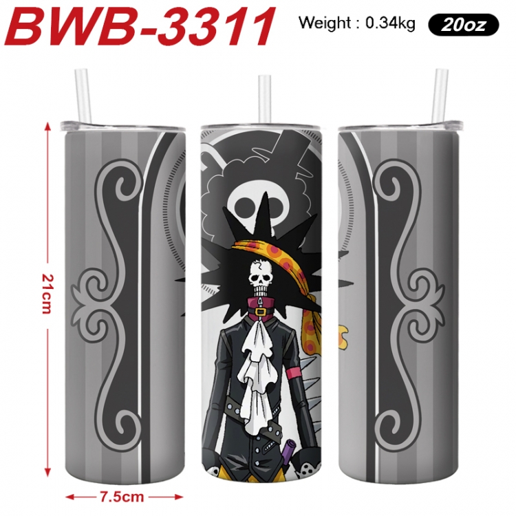 One Piece Anime printing insulation cup straw cup 21X7.5CM BWB-3311A
