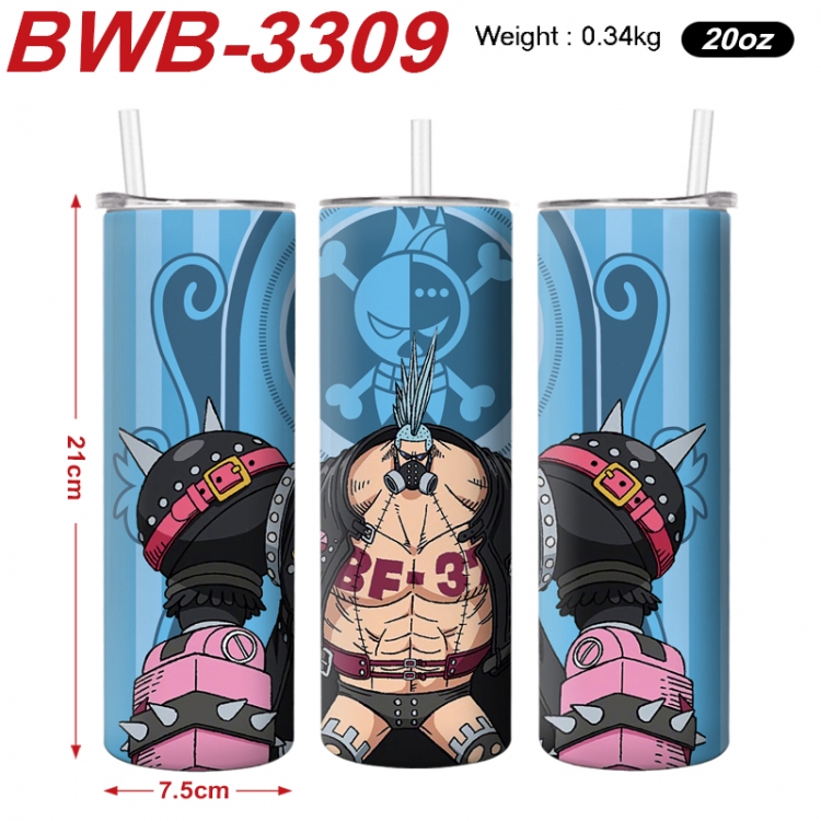 One Piece Anime printing insulation cup straw cup 21X7.5CM BWB-3309A