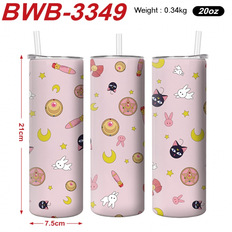sailormoon Anime printing insulation cup straw cup 21X7.5CM BWB-3349A