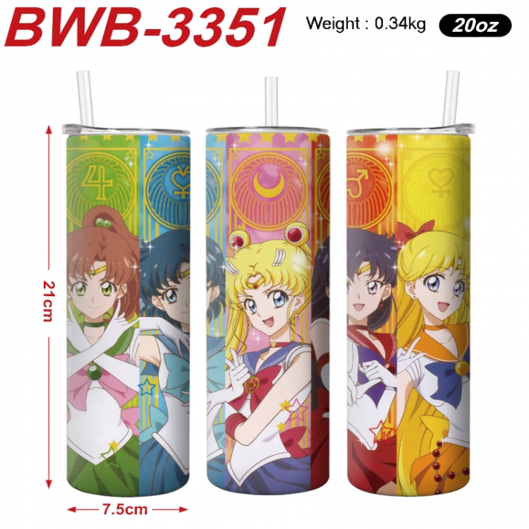sailormoon Anime printing insulation cup straw cup 21X7.5CM  BWB-3351A