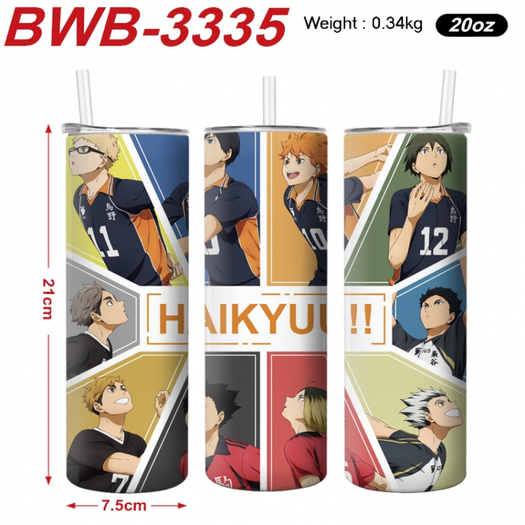 Haikyuu!! Anime printing insulation cup straw cup 21X7.5CM  BWB-3335A