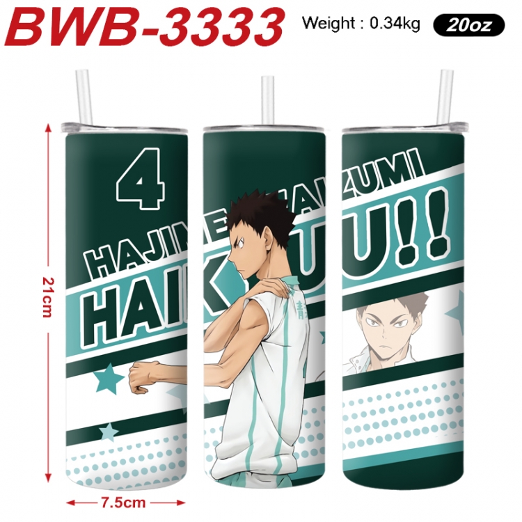 Haikyuu!! Anime printing insulation cup straw cup 21X7.5CM  BWB-3333A
