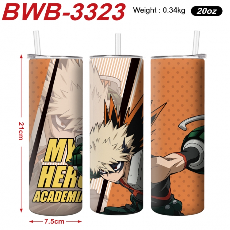 My Hero Academia Anime printing insulation cup straw cup 21X7.5CM BWB-3323A