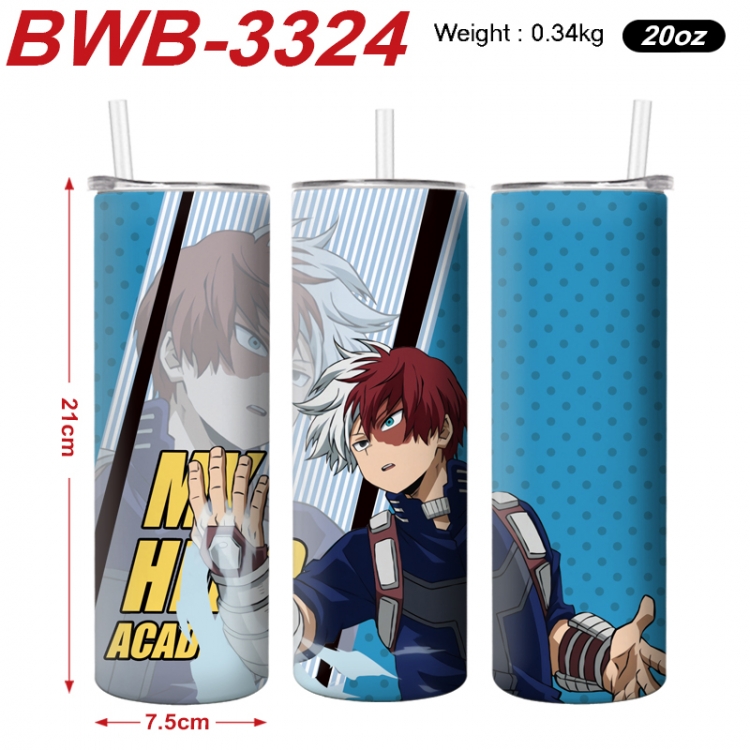My Hero Academia Anime printing insulation cup straw cup 21X7.5CM  BWB-3324A