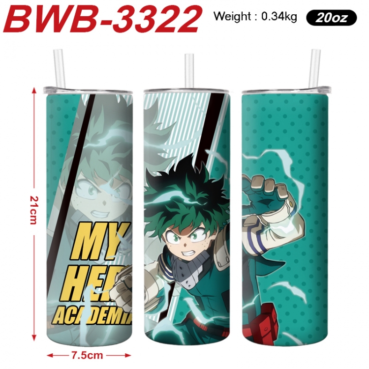 My Hero Academia Anime printing insulation cup straw cup 21X7.5CM BWB-3322A