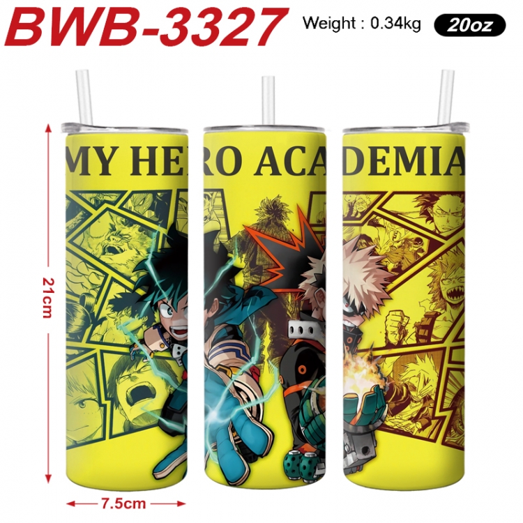 My Hero Academia Anime printing insulation cup straw cup 21X7.5CM BWB-3327A